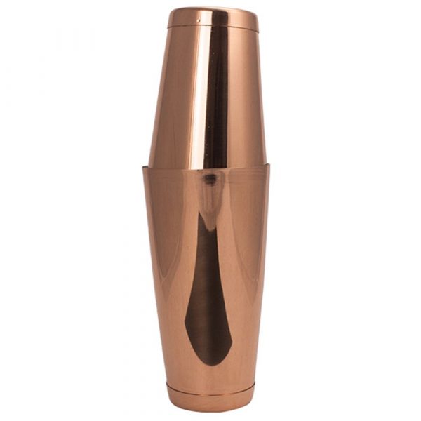 47 Ronin Copper Shaker: Intricately designed tin-on-tin shaker for stylish cocktail making at home or in bars. Durable and elegant choice.