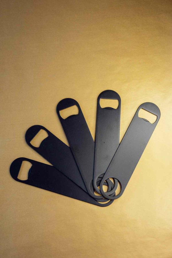 Premium black flat bottle opener for effortless opening - must-have for any home bar or kitchen tool collection.