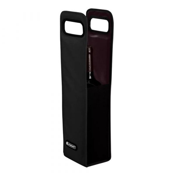 Premium Le Creuset Black Wine Cooler Bag - Keep your drinks chilled in style with this sleek and functional wine accessory.