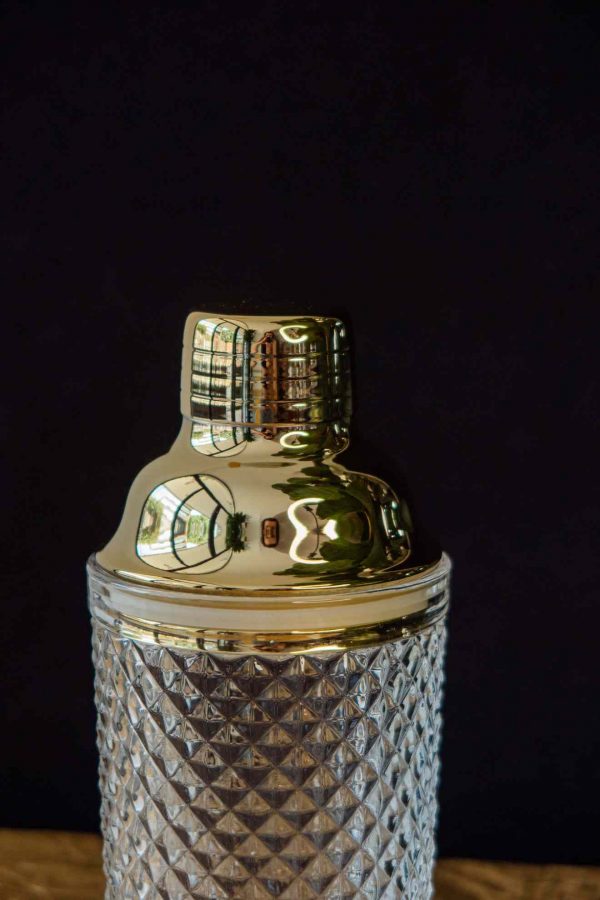 Premium 'Gold' Glass Shaker for Stylish Cocktail Mixing - High-Quality Barware Essential for Home Bartenders