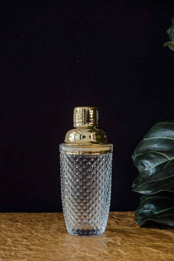 Stylish 'Gold' Glass Shaker for Cocktail Mixing - Premium Quality Barware