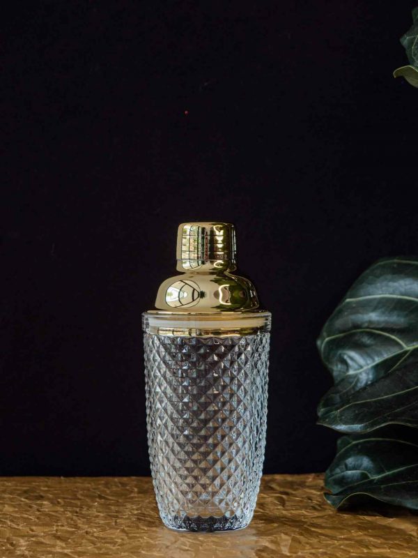 Stylish and durable 'Gold' glass shaker for cocktails and beverages, a must-have for your home bar - buy online now!