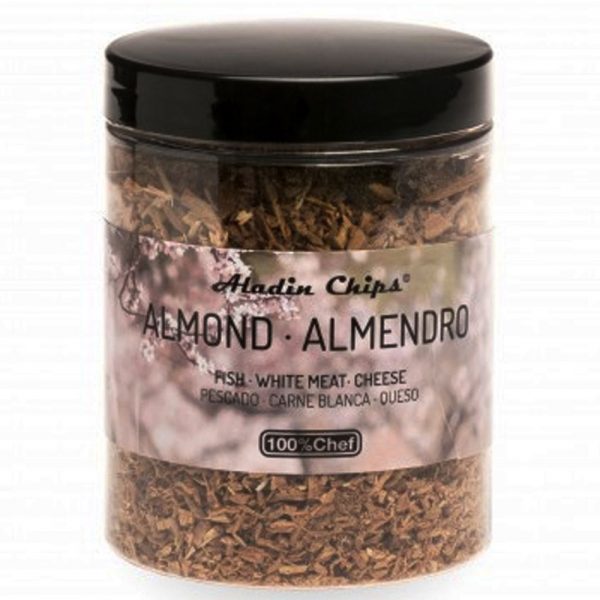 Indulge in Aladín Chips Almond Wood 80g - Exquisite and premium quality almond wood chips for enhancing your cooking experience. Buy now!