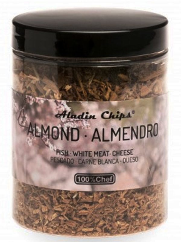 Indulge in Aladín Chips Almond Wood 80g - Exquisite and premium quality almond wood chips for enhancing your cooking experience. Buy now!