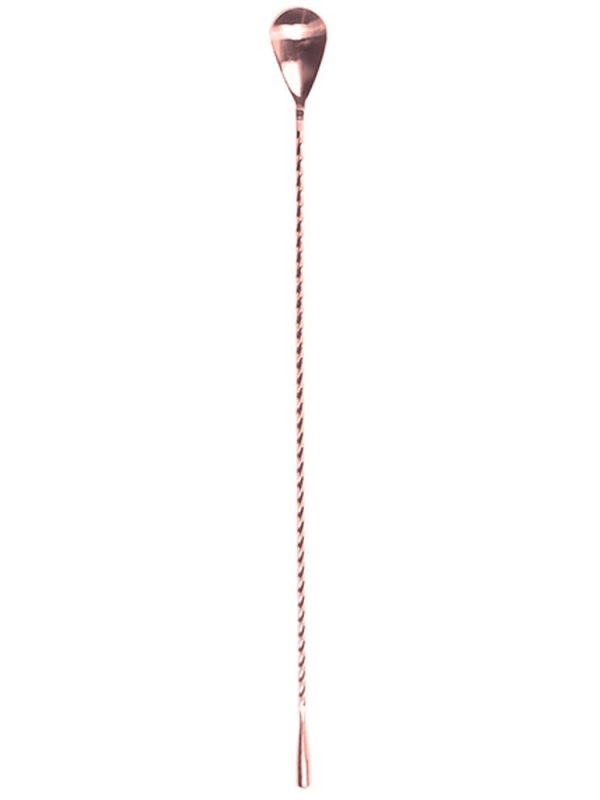 Handcrafted Teardrop 47 Ronin Copper Bar Spoon 40cm for Mixing Cocktails - Premium Quality Barware Tool for Home Bartenders and Professionals