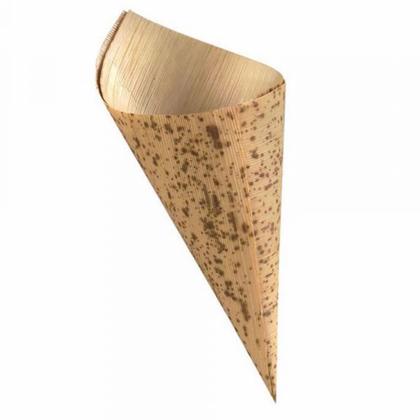 Discover eco-friendly Bamboo Cone XS - Perfect for serving up treats! Set of 100. Order now for sustainable snacking solutions.