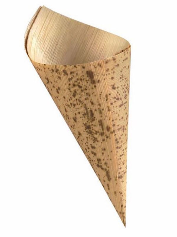 Discover eco-friendly Bamboo Cone XS - Perfect for serving up treats! Set of 100. Order now for sustainable snacking solutions.