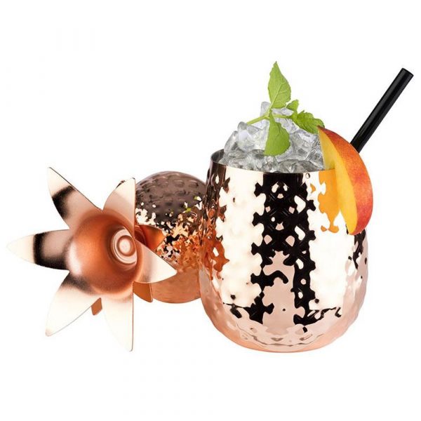 Premium 45.5CL Copper Pineapple Cup with Straw for Stylish Sipping Experience - Perfect for Summer Parties and Cocktails