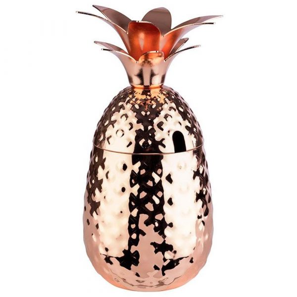 Premium 45.5CL Copper Pineapple Cup with Straw - Stylish and eco-friendly drinkware for trendy sips.