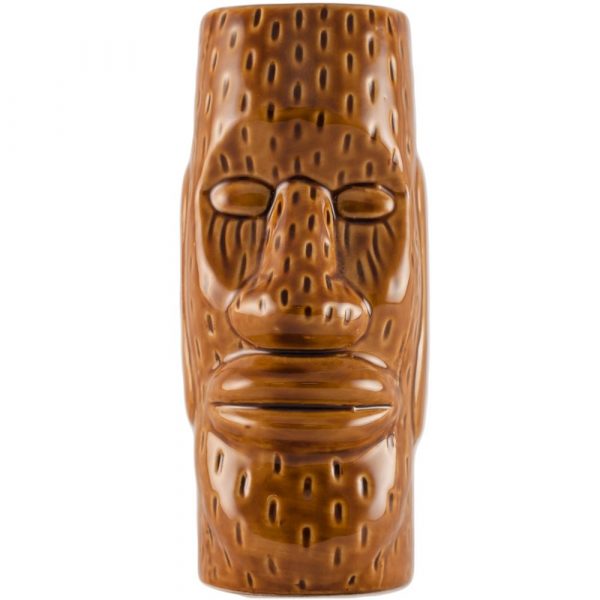 Handcrafted Easter Island Tiki Cup made of durable ceramics, perfect for serving drinks. 45cl capacity. Add a touch of Polynesian charm to your table!