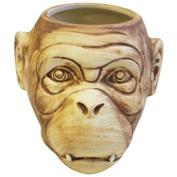 COPO TIKI MONKEY MATT 50CL - Handcrafted Tiki Monkey Matte Glass, 50cl Capacity, Premium Quality Drinkware