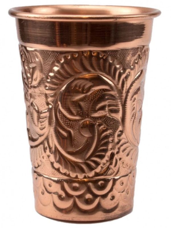 Handcrafted Copper Mug with Intricate Relief Design - 35.5cl Capacity, Exquisite Drinkware for Home Bar Enthusiasts