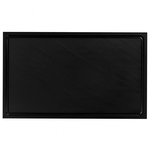 Premium Black Cutting Board 50x30x2cm with Rubber Feet and Juice Drain - Durable and Stylish Kitchen Essential for Food Preparation
