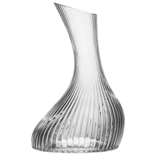 Handmade Optical Decanter 1.75L - Elegant Glassware for Wine Enthusiasts - Premium Quality Glass Decanter for Wine Aeration and Presentation.