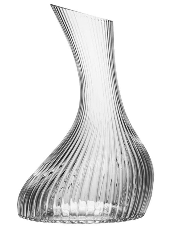 Handmade Optical Decanter 1.75L - Elegant Glassware for Wine Enthusiasts - Premium Quality Glass Decanter for Wine Aeration and Presentation.