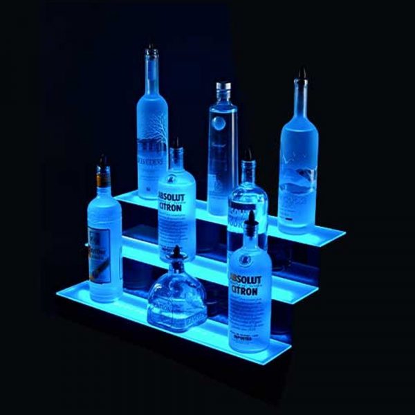 Premium 60cm Display Stand with 3 Steps and LED Lights for Showcasing Products, Ideal for Retail and Exhibition Spaces