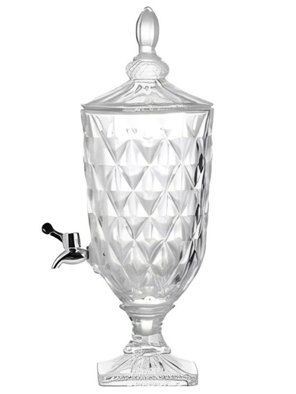 Stylish 5L Glass Diamond Drinks Dispenser - Perfect for Parties and Events - Durable and Elegant Design - Buy Online Now!