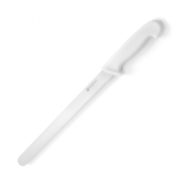 Premium 25cm Serrated Knife with White Handle - Sharp and Durable Culinary Tool for Precision Cutting - Perfect for Home or Professional Use