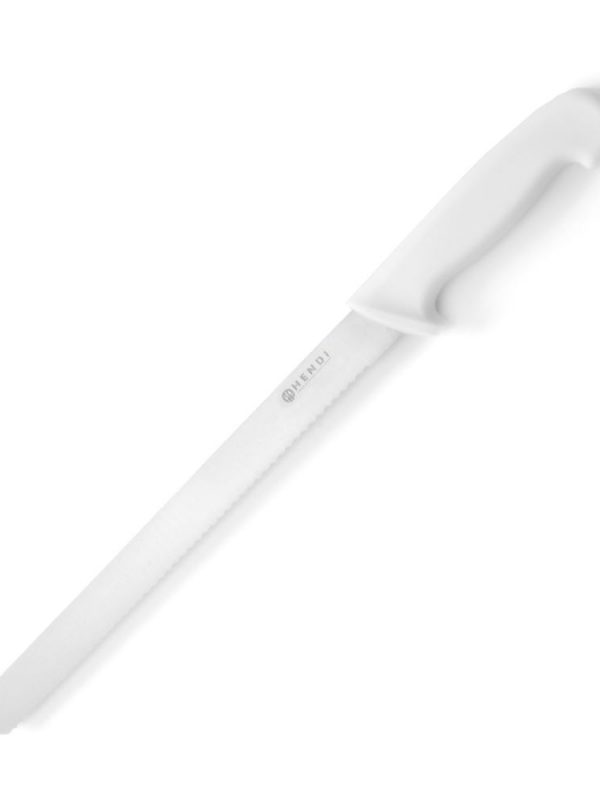 Premium 25cm Serrated Knife with White Handle - Sharp and Durable Culinary Tool for Precision Cutting - Perfect for Home or Professional Use