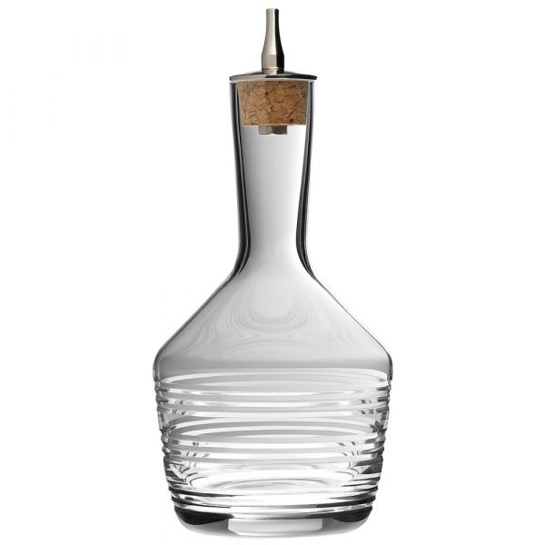 Premium Large 20cl Bitter Glass Bottle with Horizontal Cut Design - Exquisite Craftsmanship for Stylish Home Decor