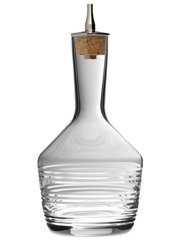 Premium Large 20cl Bitter Glass Bottle with Horizontal Cut Design - Exquisite Craftsmanship for Stylish Home Decor
