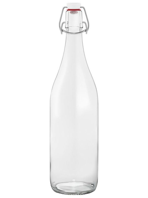 1L Glass Carafe with Swiveling Plastic Lid - Stylish and Functional Eco-Friendly Beverage Container for Home or Office