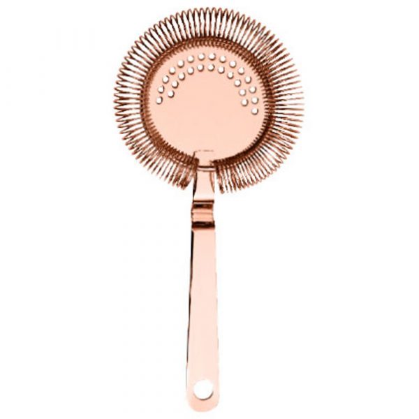 Premium copper hawthorn strainer for flawless cocktail creations - must-have barware accessory