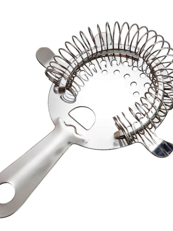 Premium Silver Hawthorne Strainer with 4 Prongs, Ideal for Bartenders and Mixologists - Shop Now!