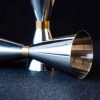 30/60 silver vase with elegant gold strip, a stylish and luxurious home decor piece for sale online