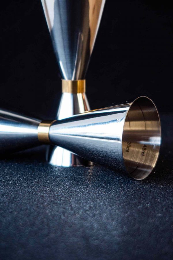 30/60 silver vase with elegant gold strip, a stylish and luxurious home decor piece for sale online