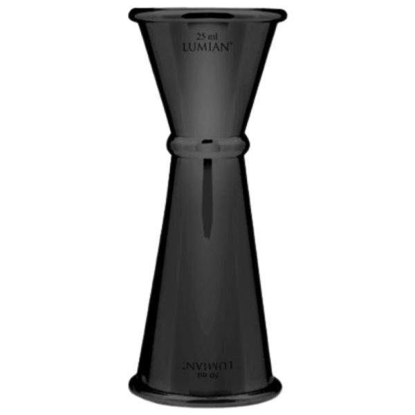 Premium Japanese Black Jigger 25/50ml (15/35ml) - Sleek and versatile bartending tool for precise mixology measurements.