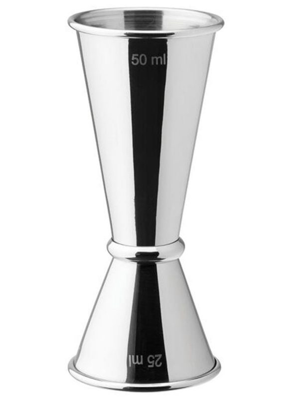 JIGGER 25/50ML S/S - Precision Stainless Steel Cocktail Measuring Tool for Bartenders, Bar Enthusiasts, and Mixologists - Buy Now!