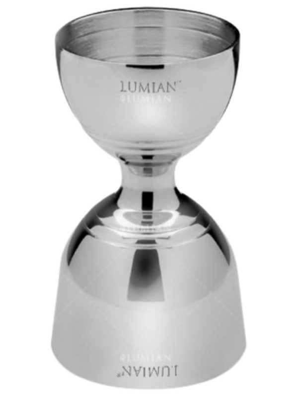 Stylish and versatile JIGGER GIOVE 30/60 ML S/S for precise cocktail mixing. Made of durable stainless steel. Perfect bar accessory for home or professional use.
