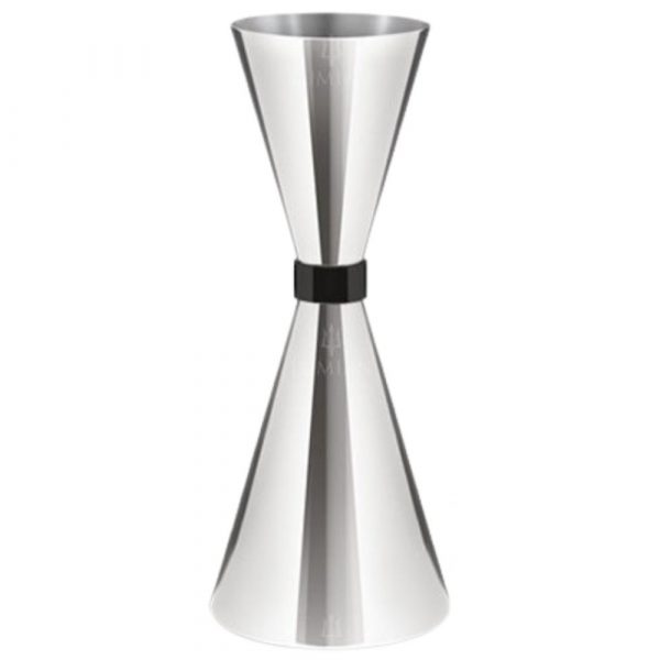 Premium JIGGER MR. SLIM 30/45ML in Black Ruby Finish - Ideal for precise cocktail measurements, 10/15/20ML markings, elegant design.