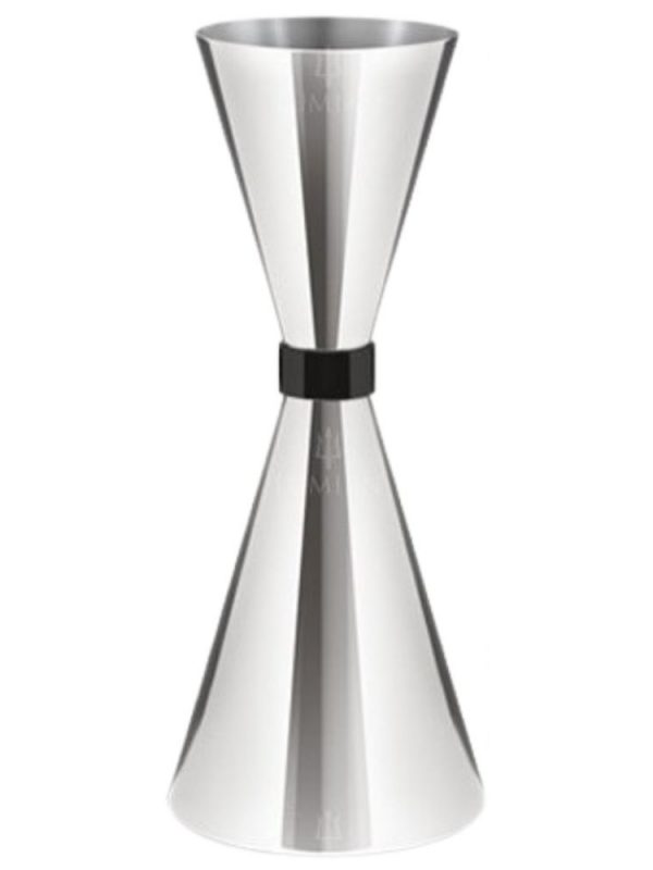 Premium JIGGER MR. SLIM 30/45ML in Black Ruby Finish - Ideal for precise cocktail measurements, 10/15/20ML markings, elegant design.