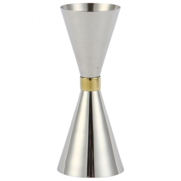 Premium Jigger Mr. Slim 30/60ml Gold Ring for Perfect Cocktails - Stylish and Functional Bar Tool for Mixing Drinks with Precision