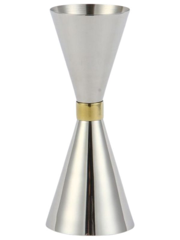 Premium Jigger Mr. Slim 30/60ml Gold Ring for Perfect Cocktails - Stylish and Functional Bar Tool for Mixing Drinks with Precision