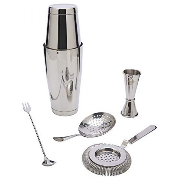 Modern Speakeasy Bar Kit with 5 Pieces for Stylish Cocktails at Home - Premium Quality Bar Tools Set