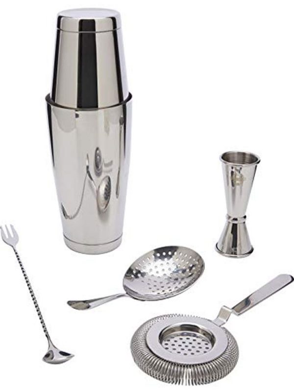 Modern Speakeasy Bar Kit with 5 Pieces for Stylish Cocktails at Home - Premium Quality Bar Tools Set