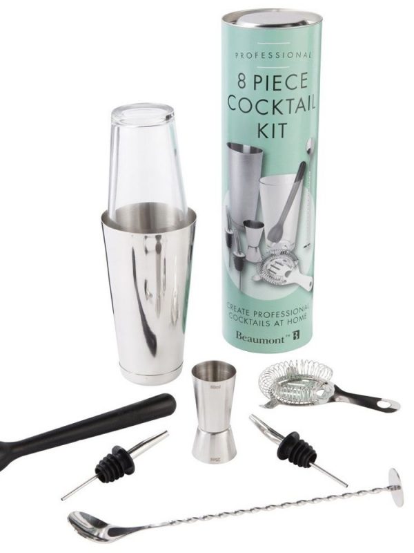 8-piece kit for crafting professional cocktails at home, perfect for mixology enthusiasts and bartenders, available for online purchase.