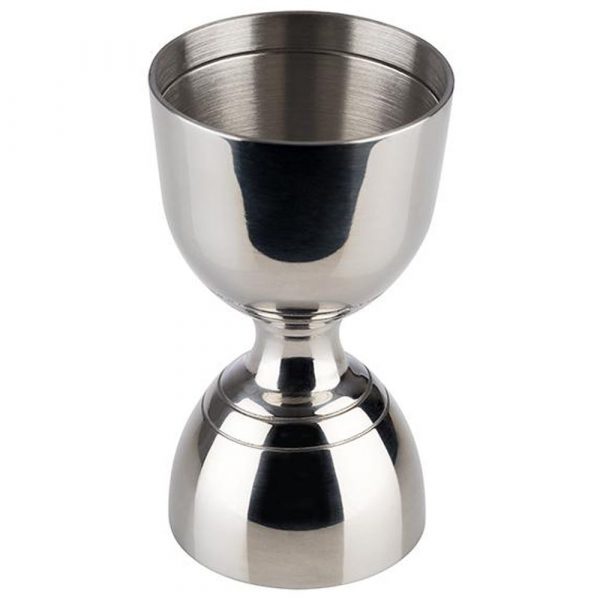 Stainless steel LEOPOLD JIGGER 30/60ml with multiple measurement markings for precise cocktail making. Ideal for bartenders and mixologists.