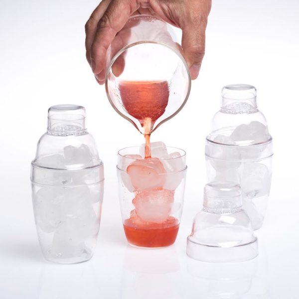Premium 20cl Mini Shaker Set - Durable Plastic Construction - Ideal for Mixing Cocktails and Drinks - 3 Pieces Included