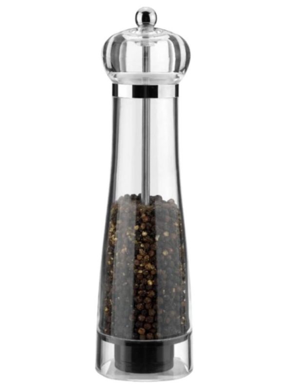 Premium 23cm Acrylic Pepper Mill for Even Grind - Elegant Kitchen Essential for Freshly Ground Peppercorns - Buy Now!