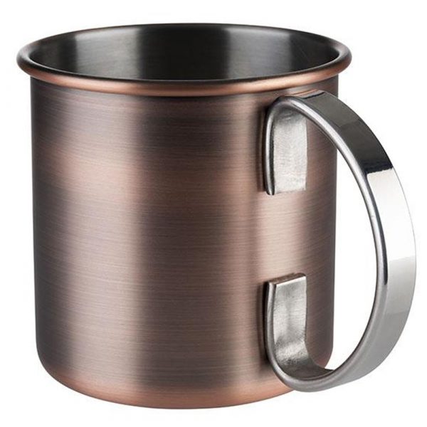 Premium 450ml Moscow Mule Mug in Antique Copper Finish, Stainless Steel Lining - Ideal for Cocktails, Beverages - Rustic and Elegant Design