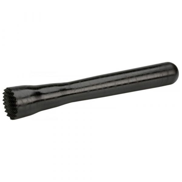 Professional 24cm Black ABS Muddler with Fine Notched Design for Cocktails - Quality Bar Tool for Mixing and Mashing Ingredients