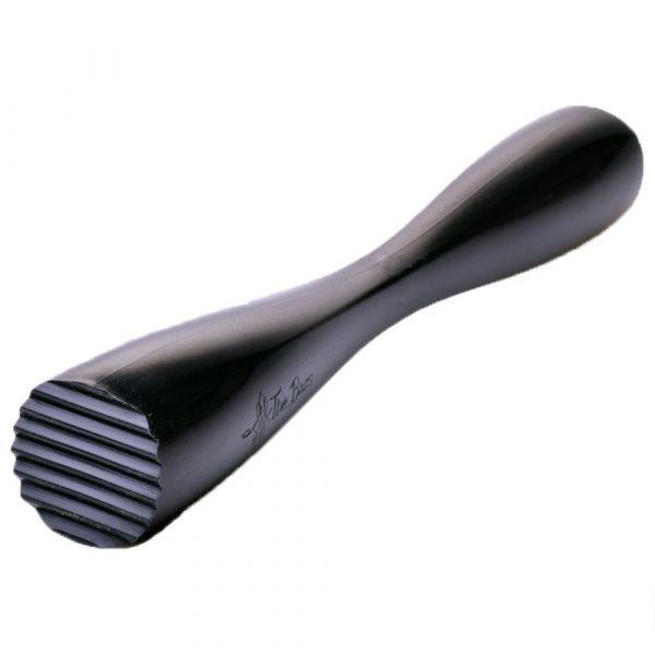 Premium XL 295mm Black PP Muddler with Ribbed/Flat Design - Ideal for Cocktails and Mixology - Durable Bar Tool for Home Bartenders
