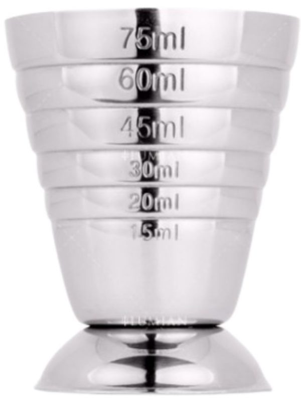 Urano Multi-Level Jigger 15-75ml for Precise Cocktail Measurements - Premium Quality Barware Tool for Bartenders and Mixologists