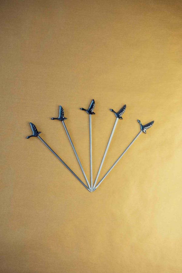Premium Black Bird cocktail picks for stylish beverage presentation - elevate your drink experience with these elegant cocktail sticks.