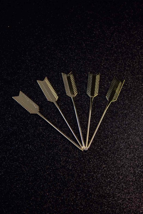 Exquisite Golden Feather Cocktail Picks for Stylish Drink Service - Set of Premium Quality Luxury Palhetas available online.