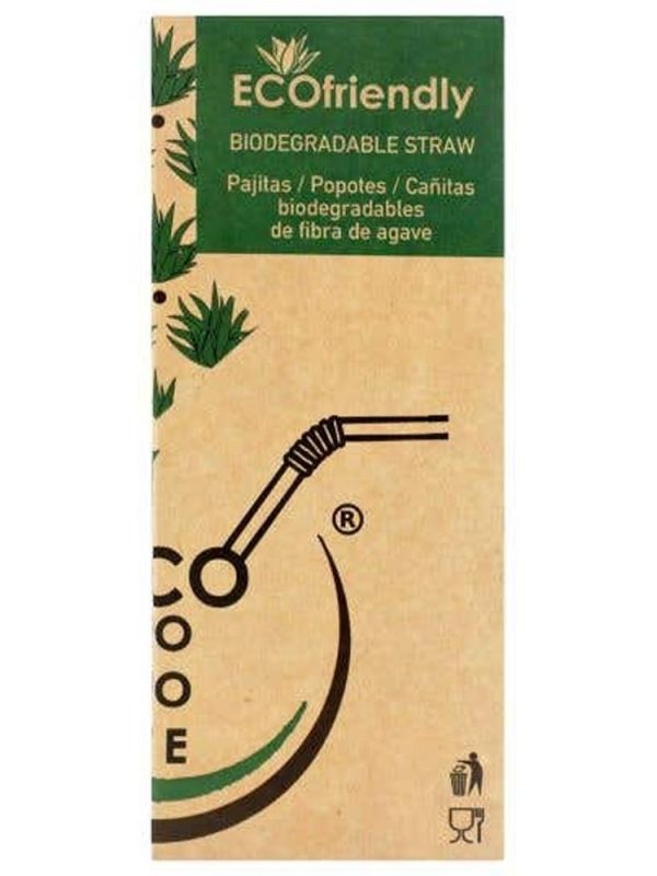 Natural 6X200MM Agave Fiber Straw Pack of 160 - Eco-Friendly and Sustainable Drinking Straws for Home and Events